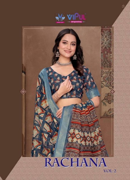Rachana Vol 2 By Vipul Fancy Linen Printed Saree Best Wholesale Shop In Surat